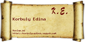 Korbuly Edina névjegykártya